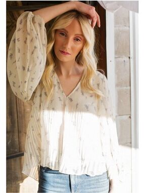 GANNI georgette balloon sleeve blouse (38/M)